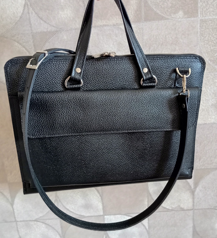 کیف وکالتی دسته داراسپرت چرم گاوی مشکی فولتر