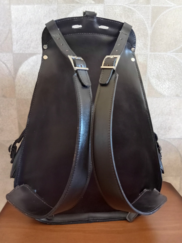 کوله چرم گاوی ساده(شبرو) قهوه ای تیره